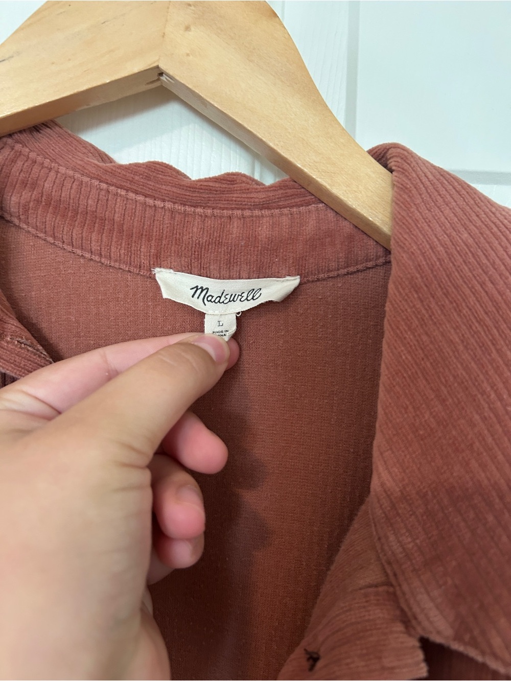 Madewell Cropped Corduroy Button-Front Jacket in Rust - Picture 2 of 2